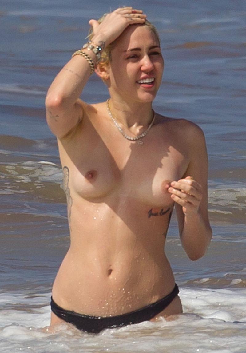 bryan g add miley cyrus nude on beach image