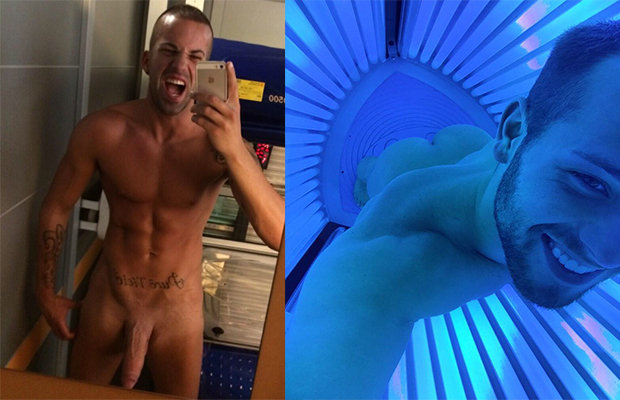 bobo sun add naked men tanning photo